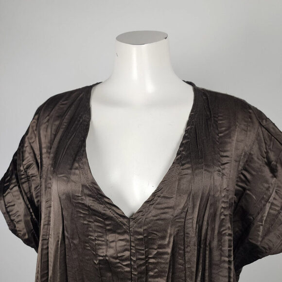 My Soul Brown V-Neck Shirt Dress Size L - Picture 2 of 9